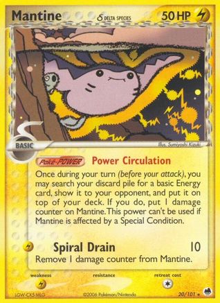 Mantine (Delta Species) 20/101 - Dragon Frontiers Reverse Holofoil