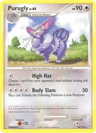 Purugly 36/130 - Diamond and Pearl Reverse Holofoil
