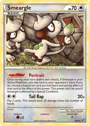 Smeargle 8/90 - Undaunted Reverse Holofoil