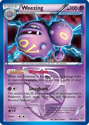 Weezing (Team Plasma) 58/135 - Plasma Storm Holofoil