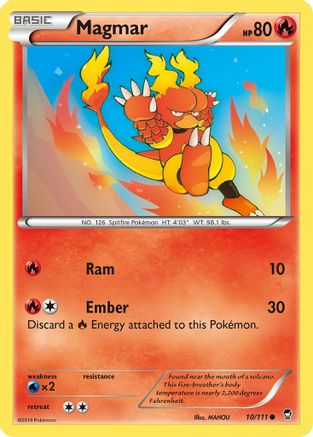 Magmar 10/111 - XY  Furious Fists Reverse Holofoil