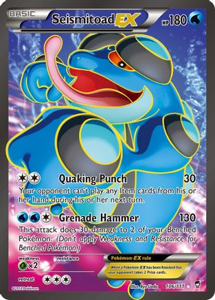 Seismitoad EX (106 Full Art) 106/111 - XY  Furious Fists Holofoil
