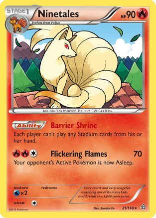 Ninetales 21/160 - XY  Primal Clash Reverse Holofoil
