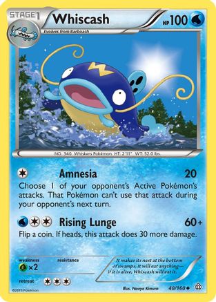 Whiscash 40/160 - XY  Primal Clash Reverse Holofoil