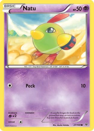 Natu (27) 27/108 - XY  Roaring Skies Reverse Holofoil