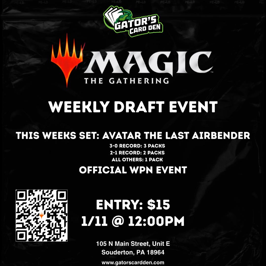 Magic The Gathering Weekly Draft Event (Avatar) - 1/11/2026