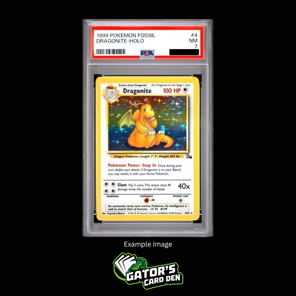 PSA 7 - Dragonite Holo #4 - Pokemon Fossil