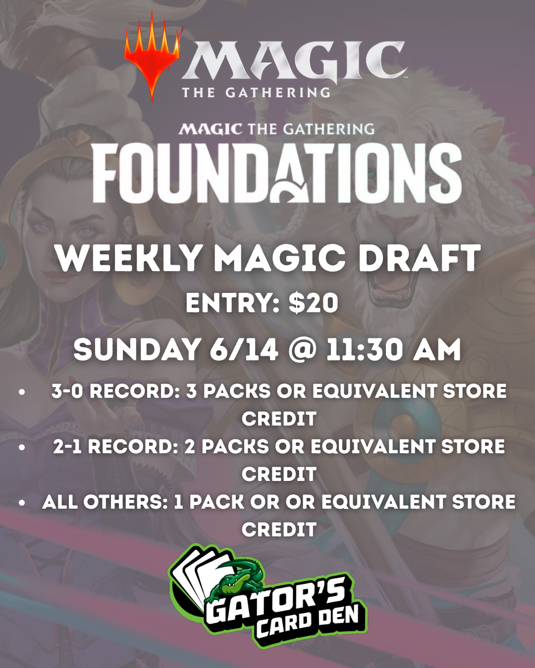 Magic The Gathering Weekly Draft Event (Foundations) - 6/14/2026