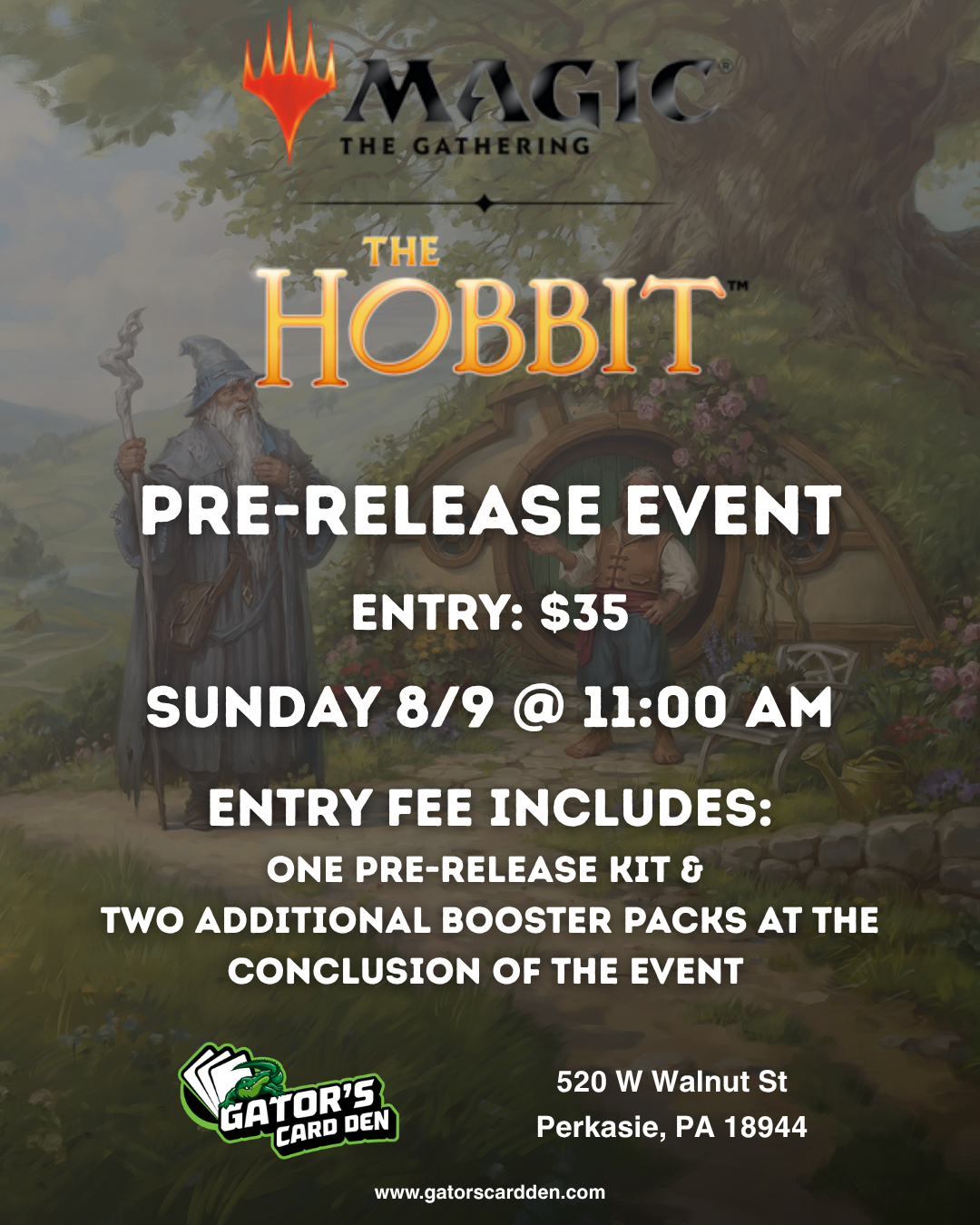 Magic The Gathering The Hobbit Prerelease - 08/09/2026 11:00 AM