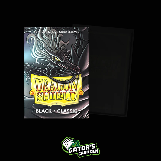 Dragon Shield: Classic Black Japanese Size Matte Sleeves (Box Of 60)