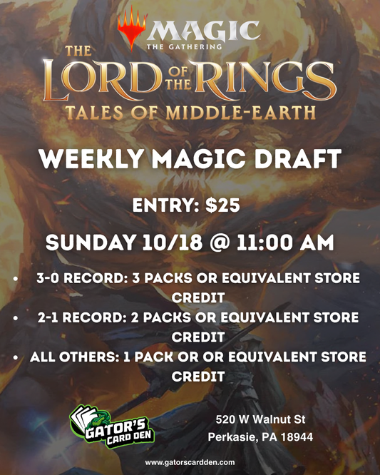 Magic The Gathering Weekly Draft (Lord of The Rings) - 10/18/2026 @ 11:00 AM