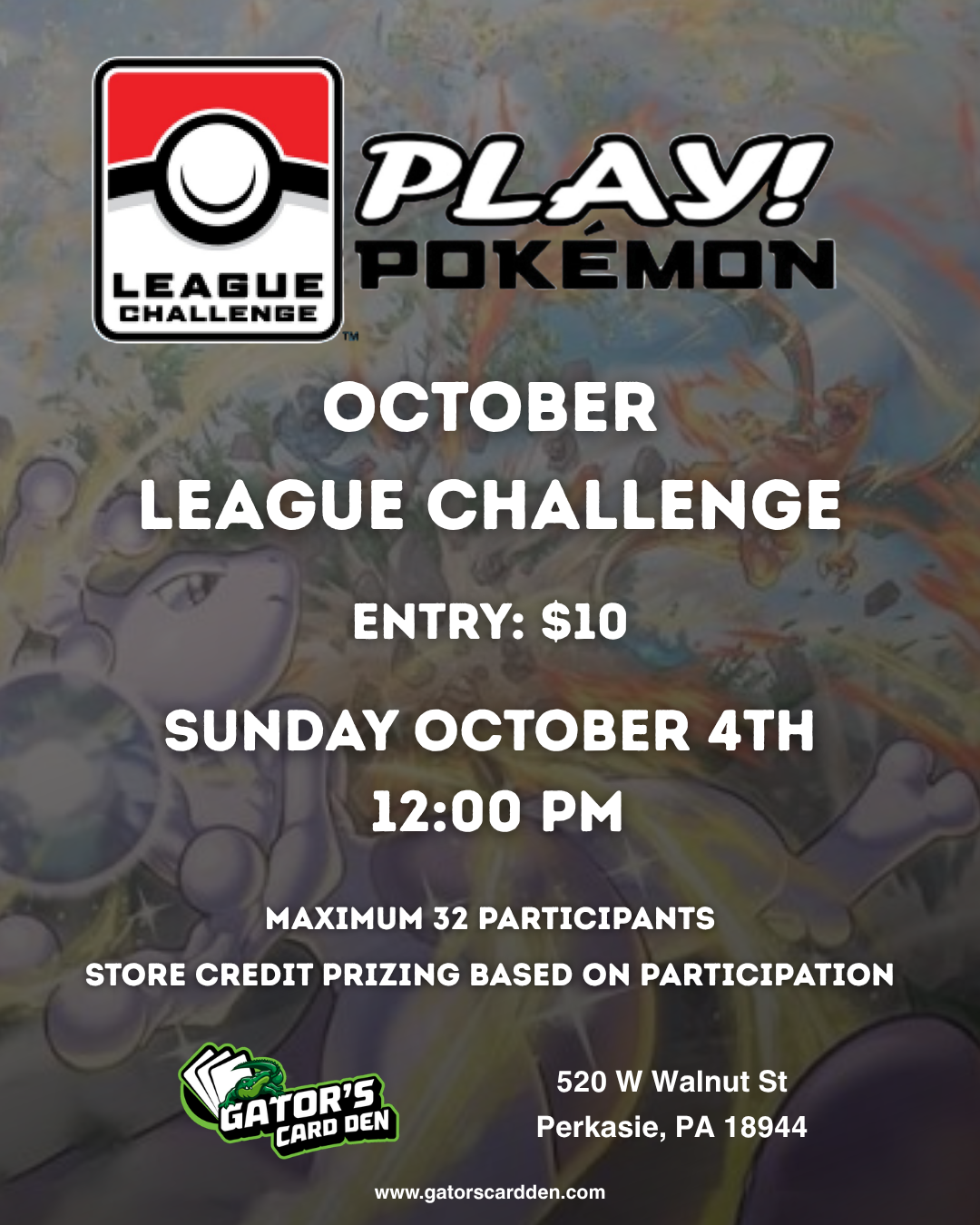 Pokemon TCG October League Challenge - 10/4/2026 @ 12:00PM