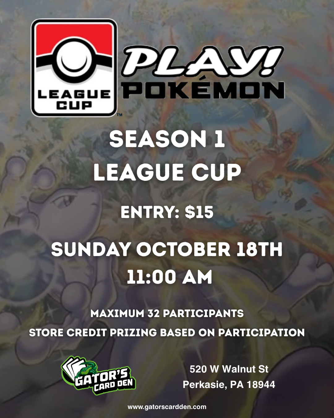 Pokemon TCG October League Cup - 10/18/2026 @ 11:00AM