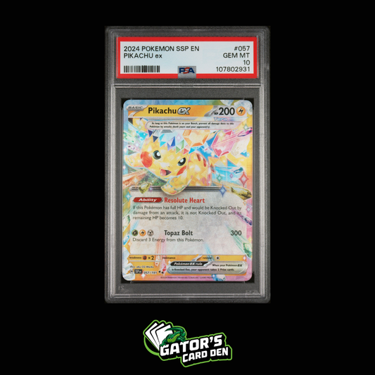 PSA 10 - Pikachu ex #057 - Pokemon Surging Sparks