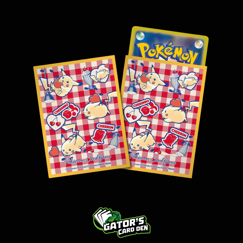 Pokemon TCG: Pokemon Center Japan Exclusive Card Sleeves - Pikachu and Hearts (64 Pack) Orange