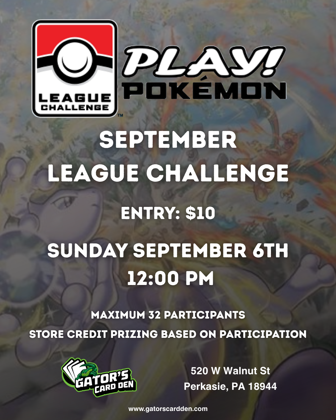 Pokemon TCG September League Challenge - 9/6/2026 @ 12:00PM