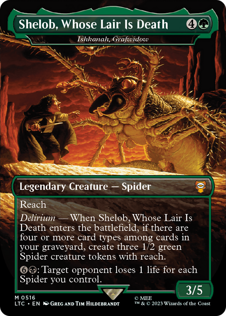 Shelob, Whose Lair Is Death - Ishkanah, Grafwidow (Borderless) (LTC-516) - Tales of Middle-earth Commander / Shelob, Whose Lair Is Death (Borderless)