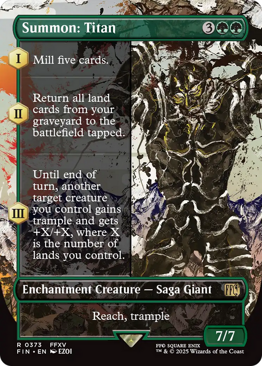 Summon: Titan (Borderless) (FIN-373) - FINAL FANTASY: (enchantment) (Borderless) Foil