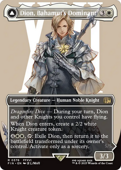 Dion, Bahamut's Dominant (Borderless) (FIN-376) - FINAL FANTASY: (enchantment) (Borderless) Foil