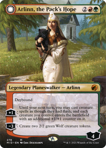 Arlinn, the Pack's Hope (Borderless) (MID-279) - Innistrad: Midnight Hunt: (Double Faced Transform) (Borderless) Foil