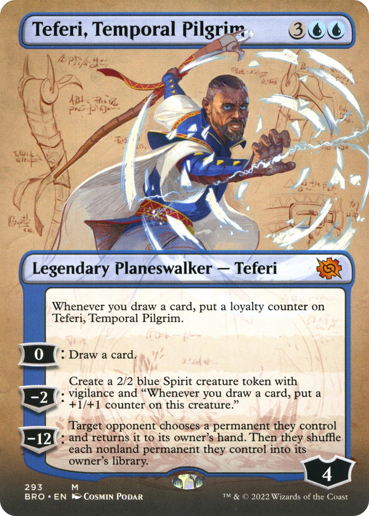 Teferi, Temporal Pilgrim (Borderless) (BRO-293) - The Brothers' War (Borderless) Foil